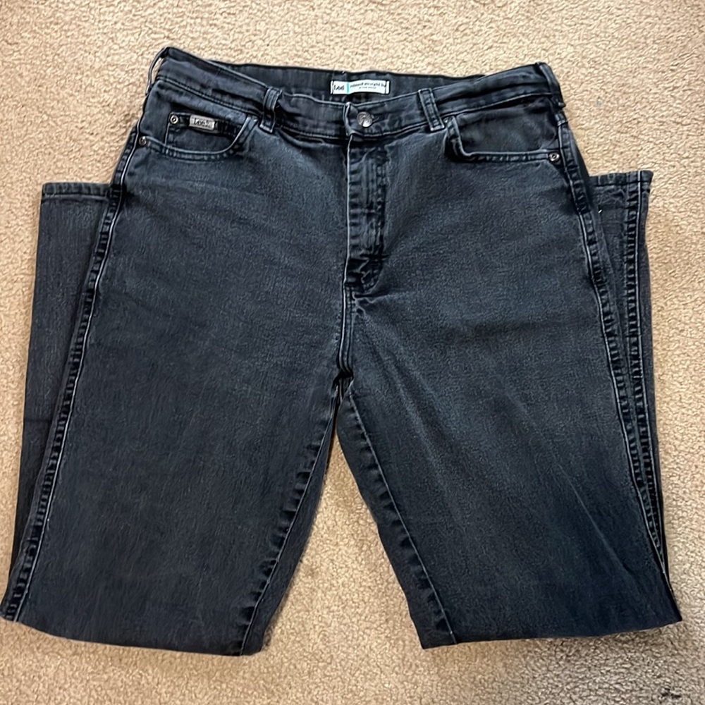 Lee Straight Leg Relaxed Black Jeans